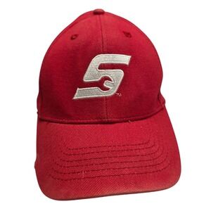 Snap-On Tools Hat Embroidered S Wrench Logo Red Stretch Fit Baseball Cap Mens OS